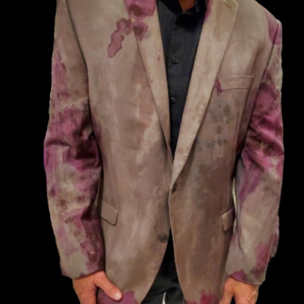 Custom Coat sports jacket Blazer suit Black red gray Large XL 44 tiedyed 46 wool